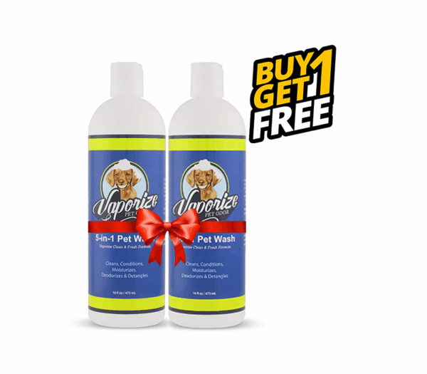Vaporize Pet Odor 5-in-1  Pet Wash Shampoo, Buy One Get One Free!